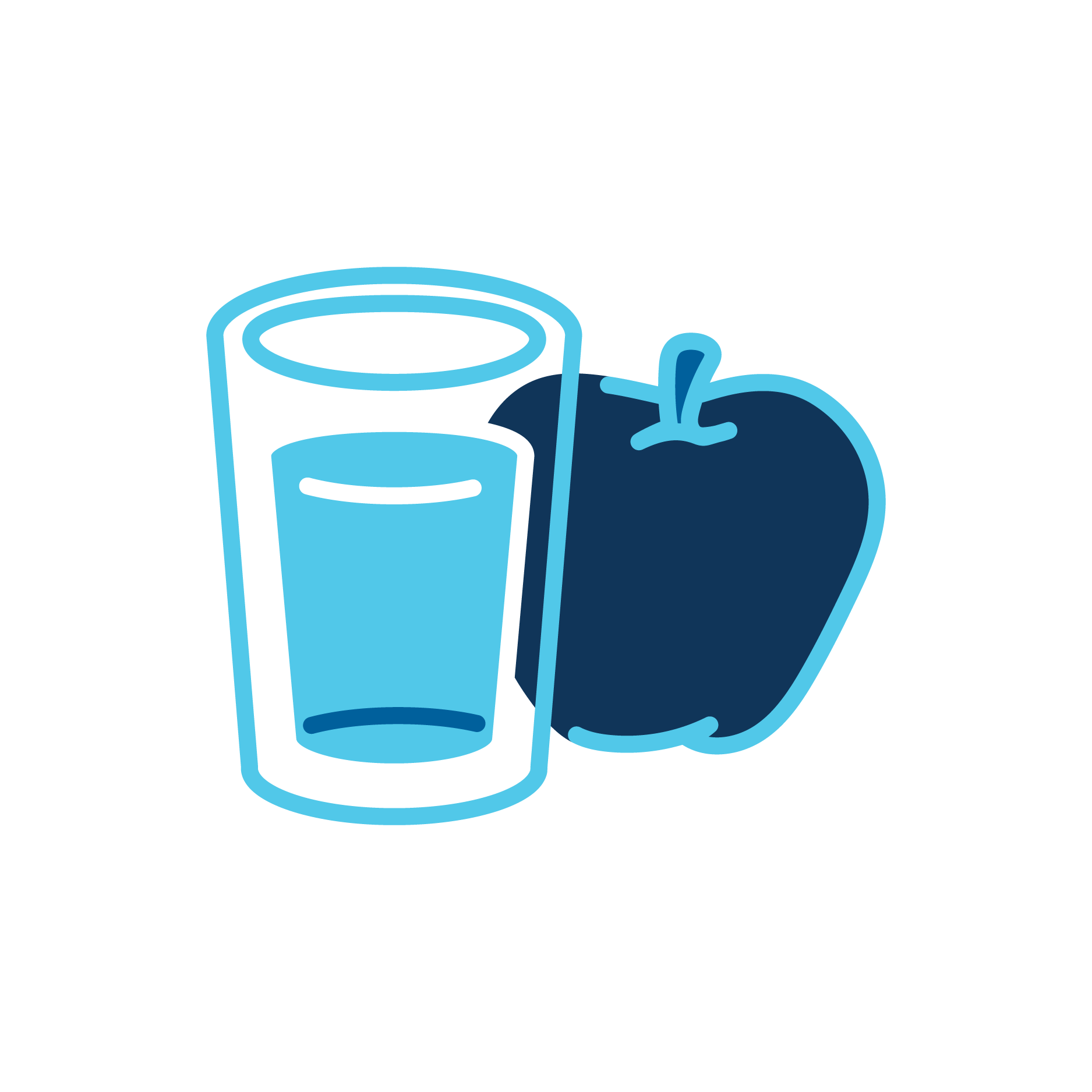 Glass of Water and Apple Icon
