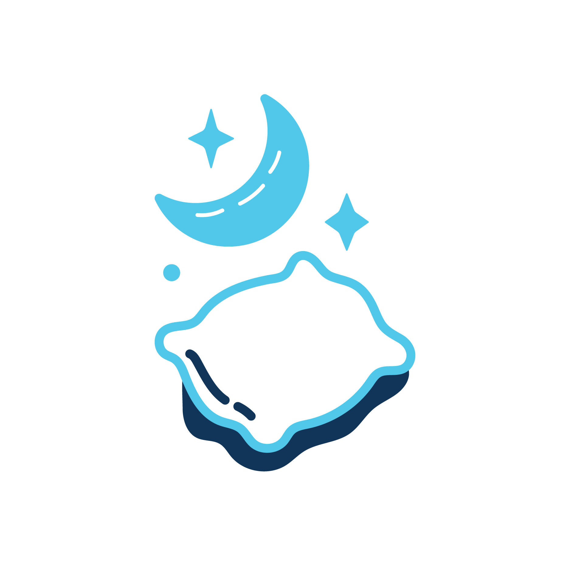 Pillow, Crescent Moon, and Stars Icon