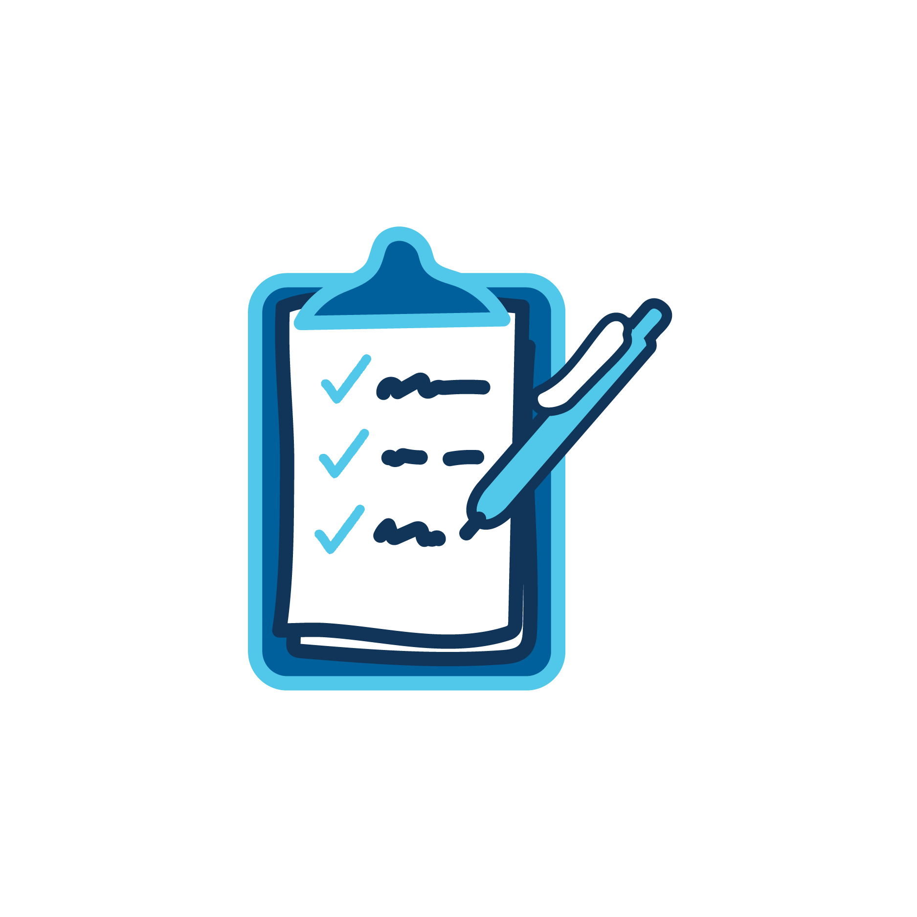 Clipboard Checklist and Pen Icon