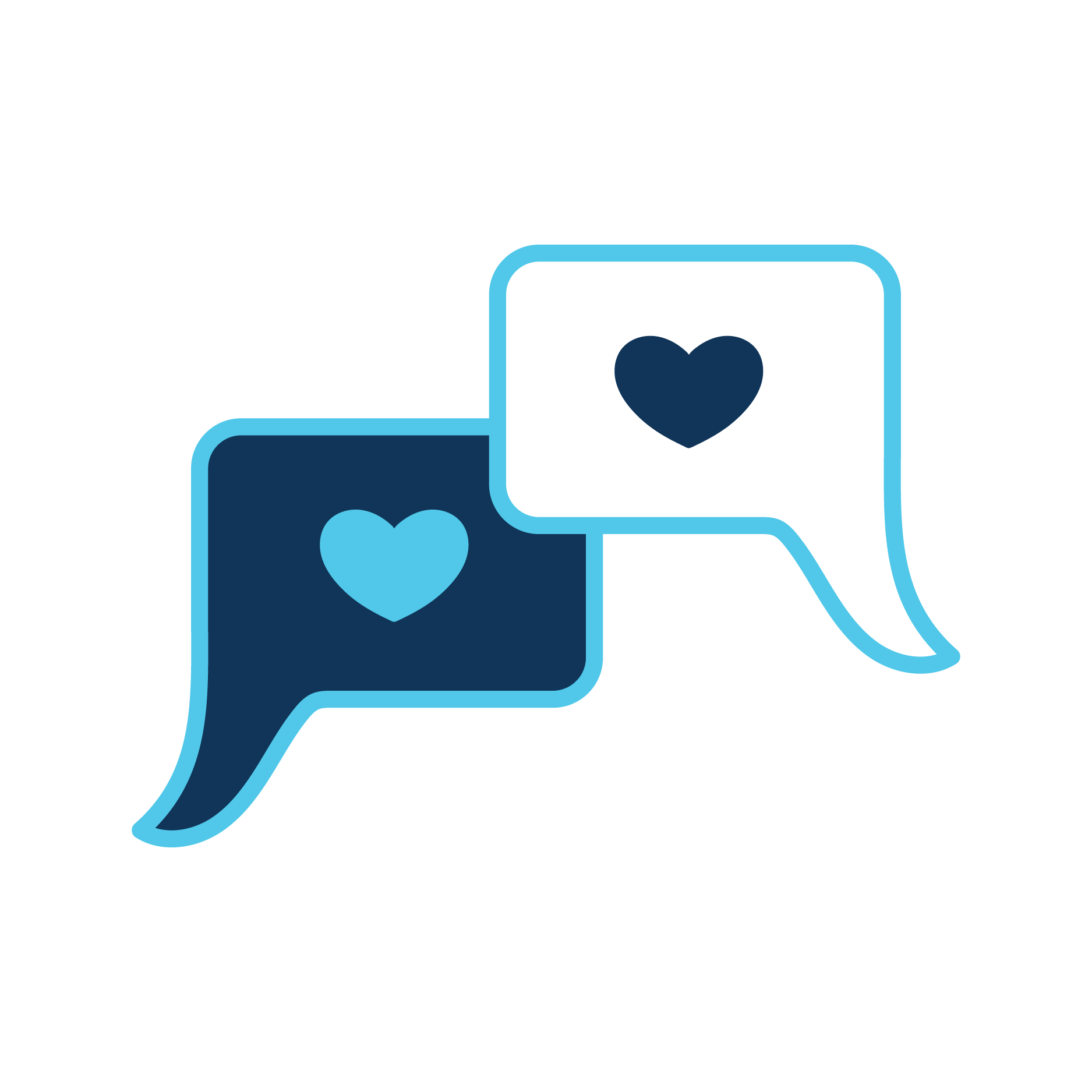 Speech Bubbles with Hearts Icon