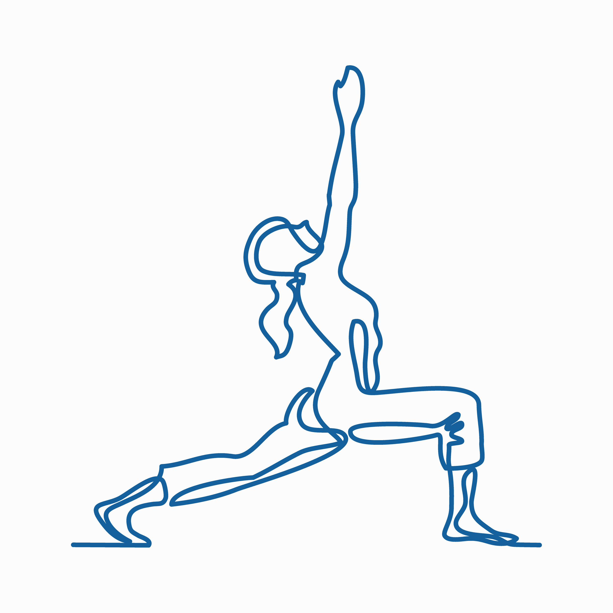 Line Illustration of Woman in Yoga Pose for Wellness