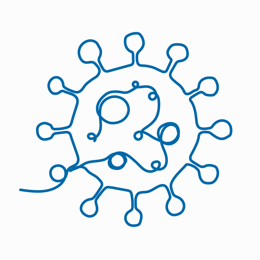 Line Illustration of Virus for Infectious Disease