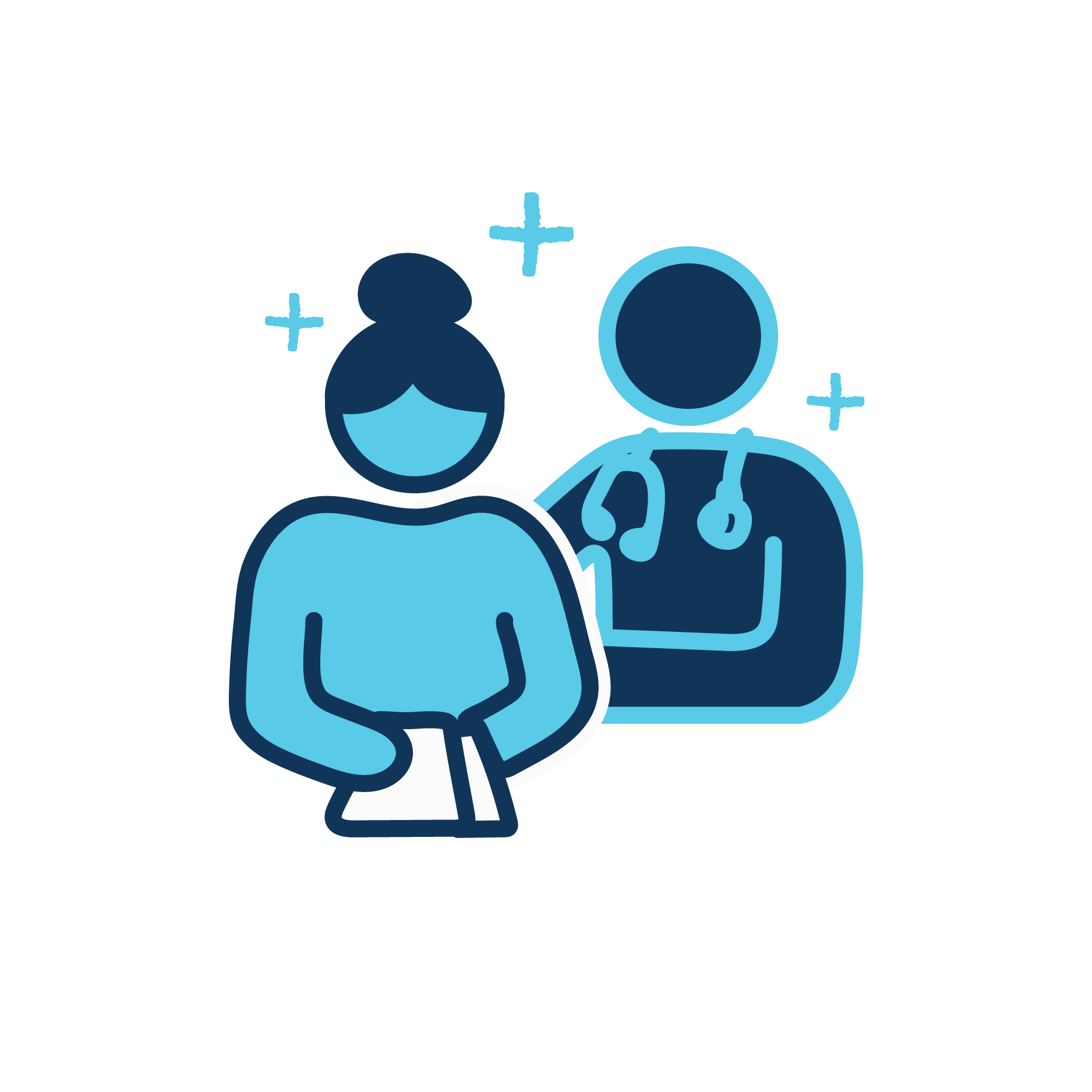Person Holding Papers with Healthcare Provider and Pluses Icon