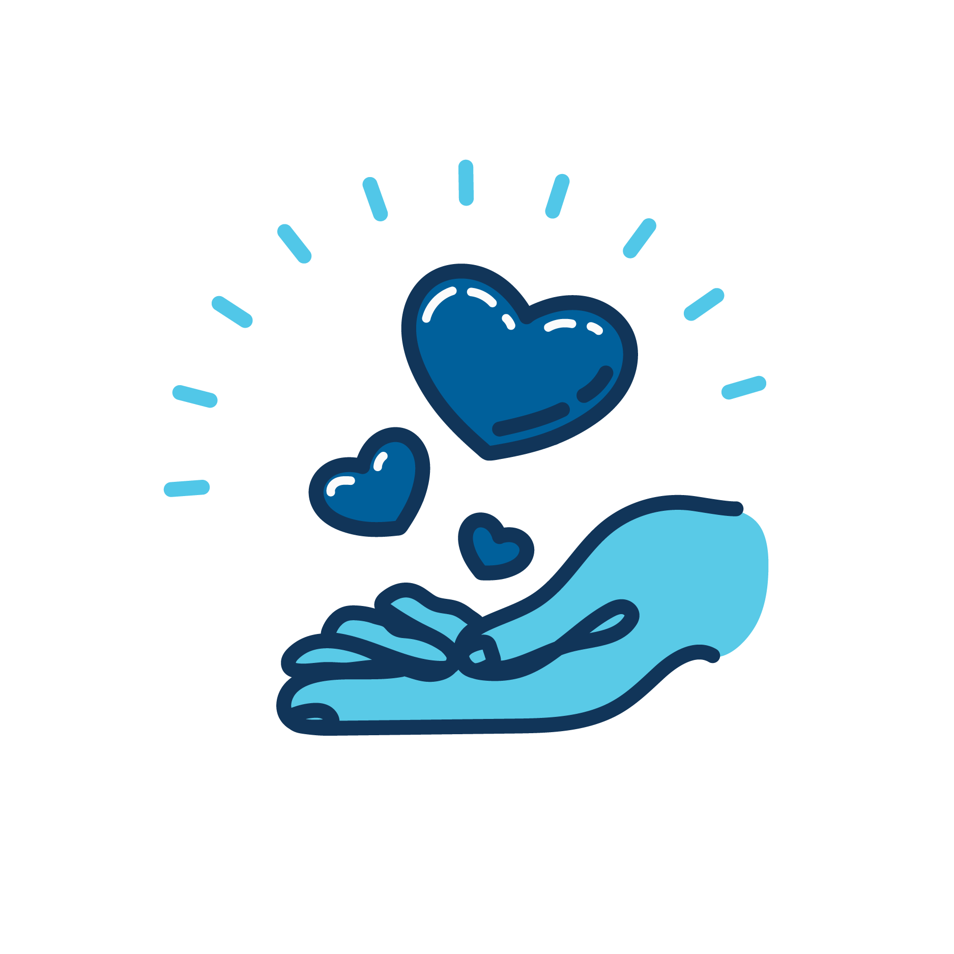 Hand with Hearts Icon