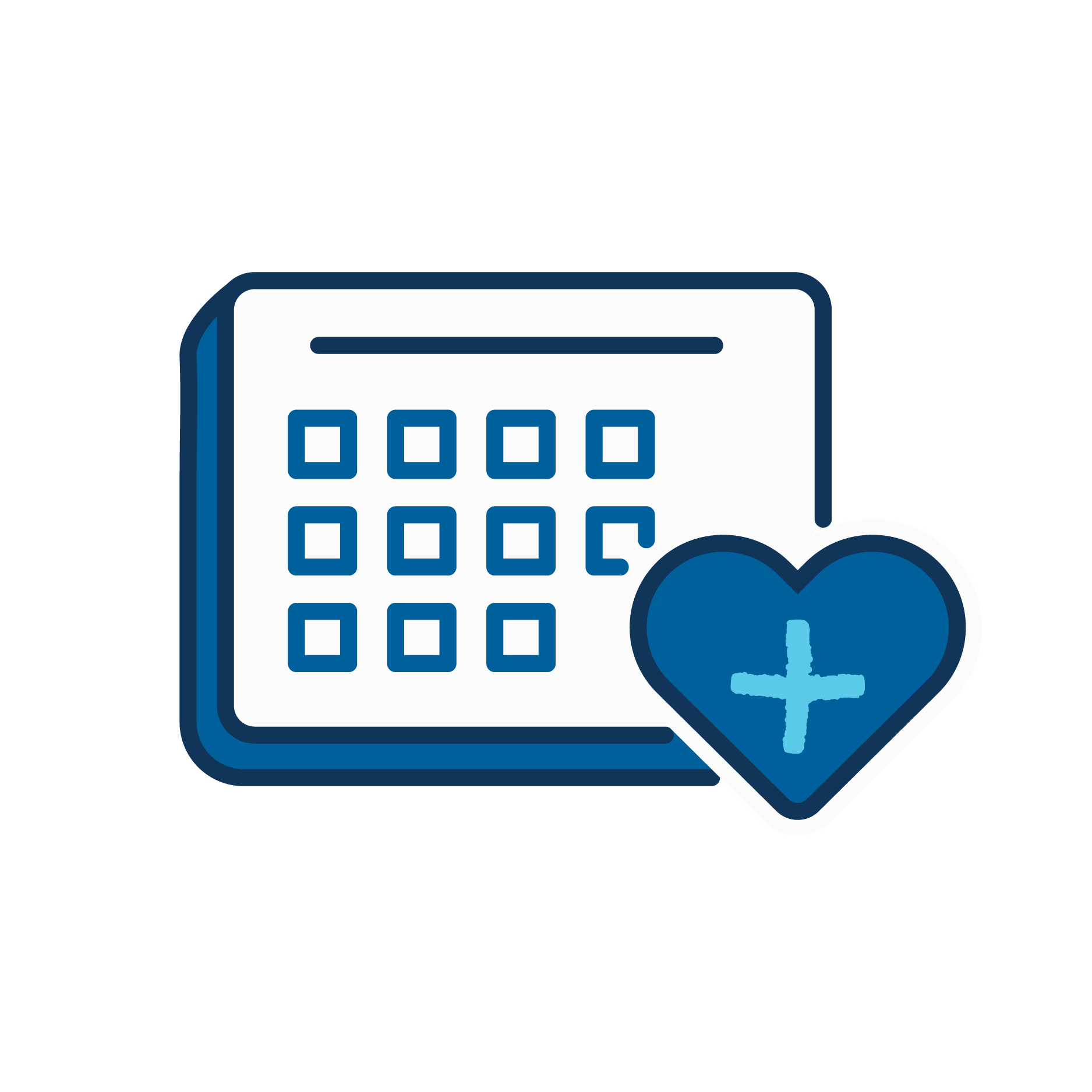 Calendar with Heart and Plus Icon