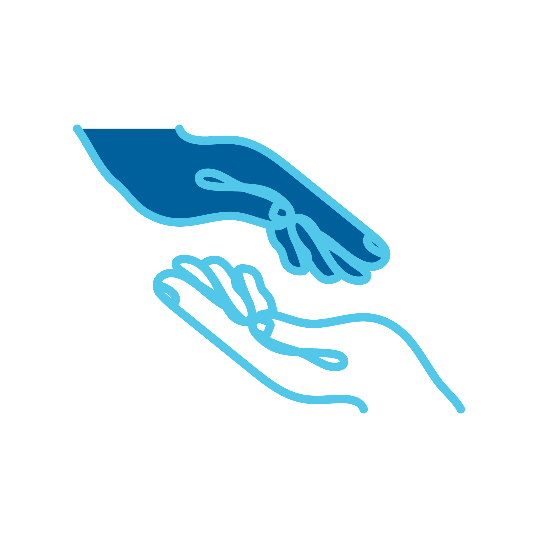 Two Hands Reaching for Each Other Icon