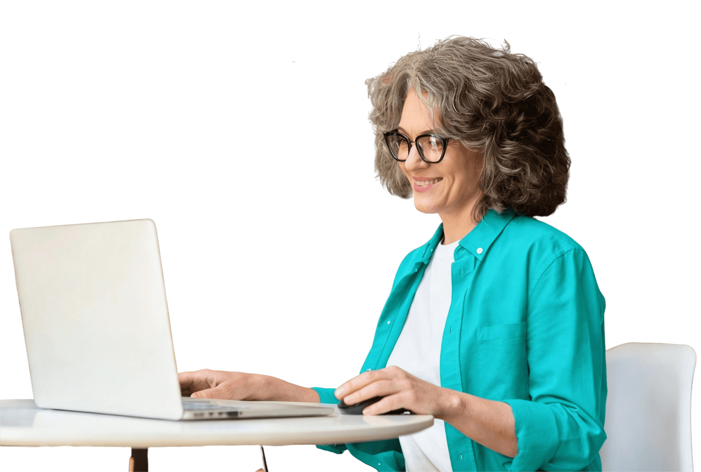 Woman Looking at Laptop