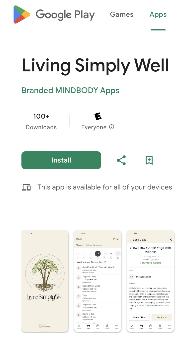 Living Simply Well App for Androids
