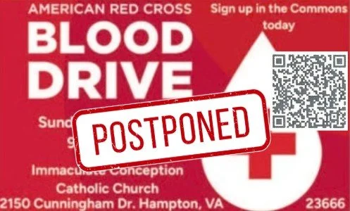 The Blood Drive has been rescheduled for February 15