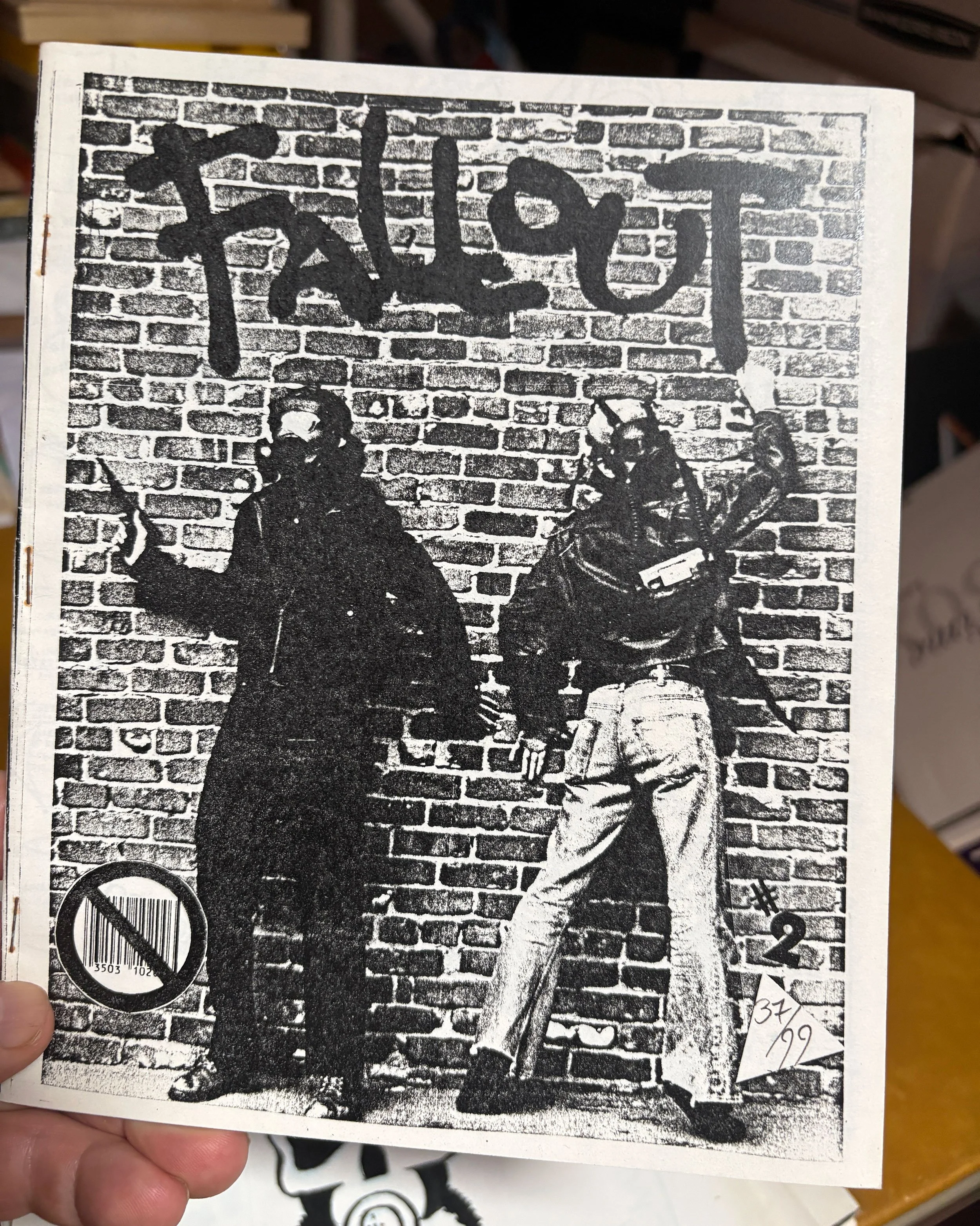 I'm not sure if you have one of the very few copies of Fallout #2.  In it are several pages for which I made originals that were then reduced to fit on the 'Zine page.  (See the subsequent page images included.)