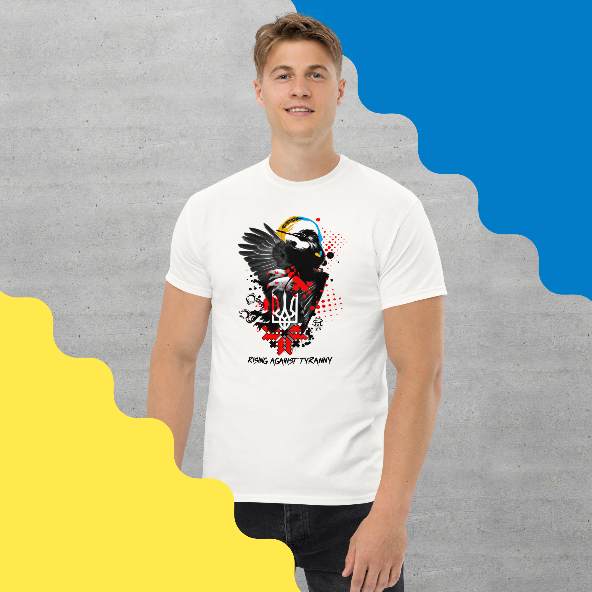 Support Ukraine Unisex T-Shirt on model