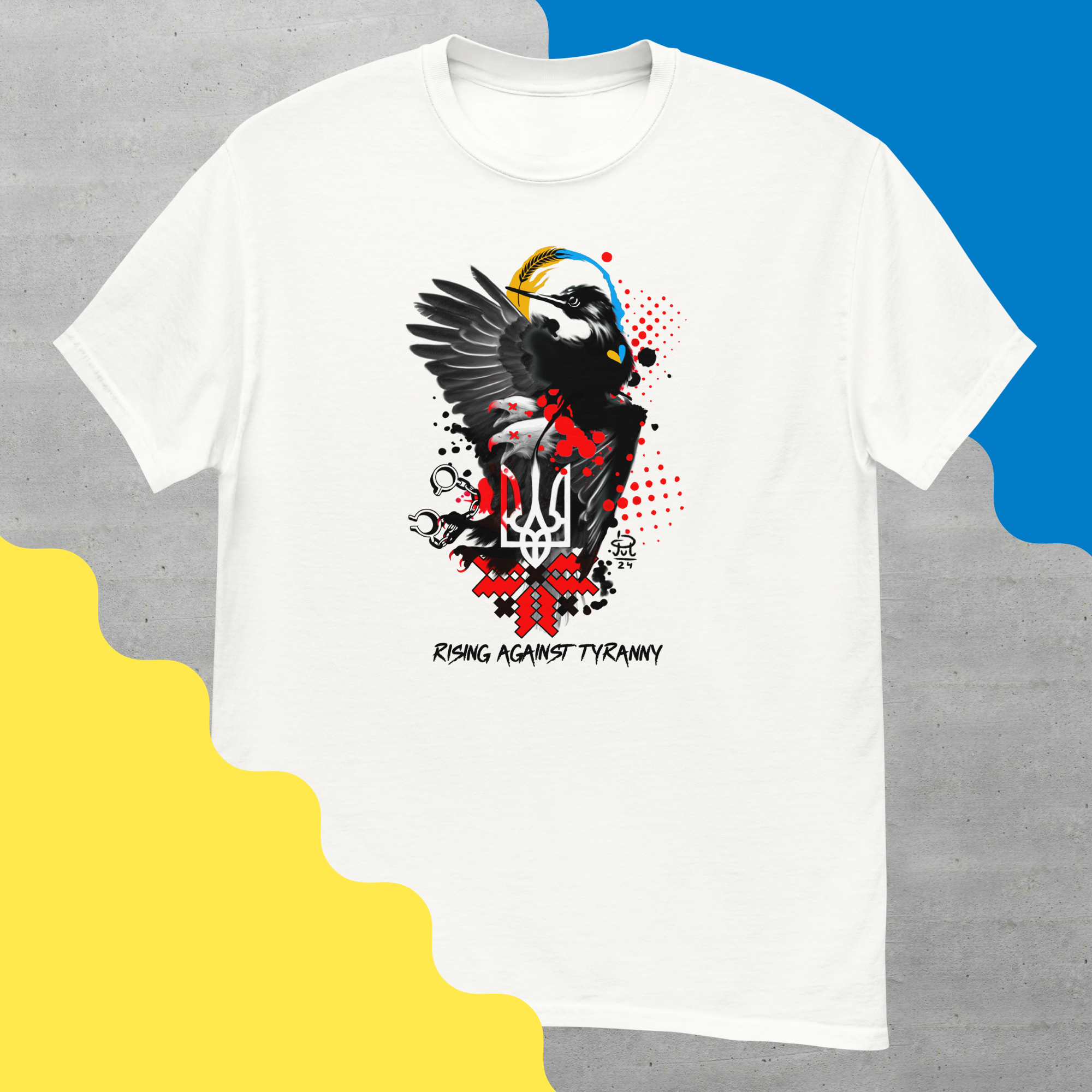 Support Ukraine Unisex T-Shirt white flat