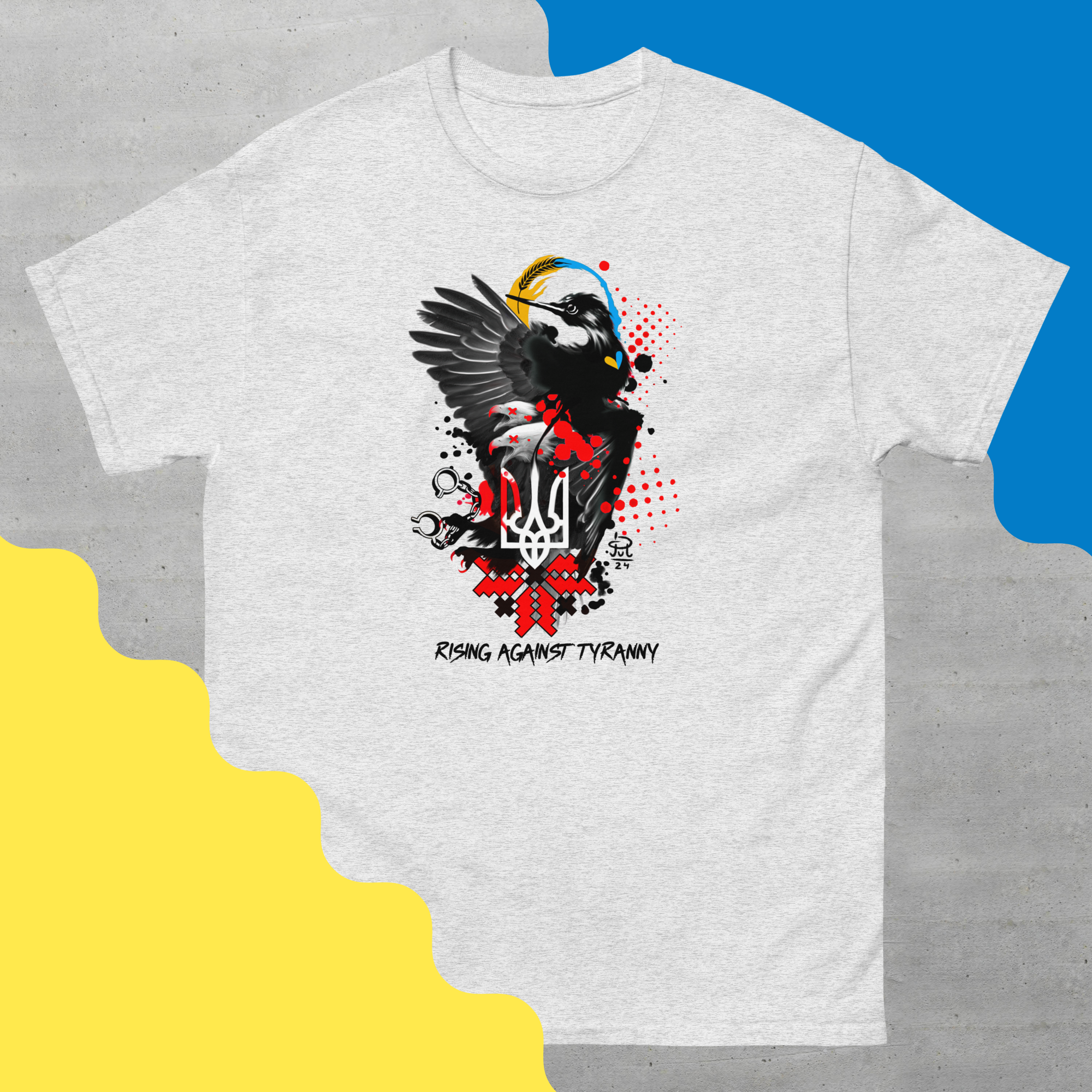 Support Ukraine Unisex T-Shirt ash flat