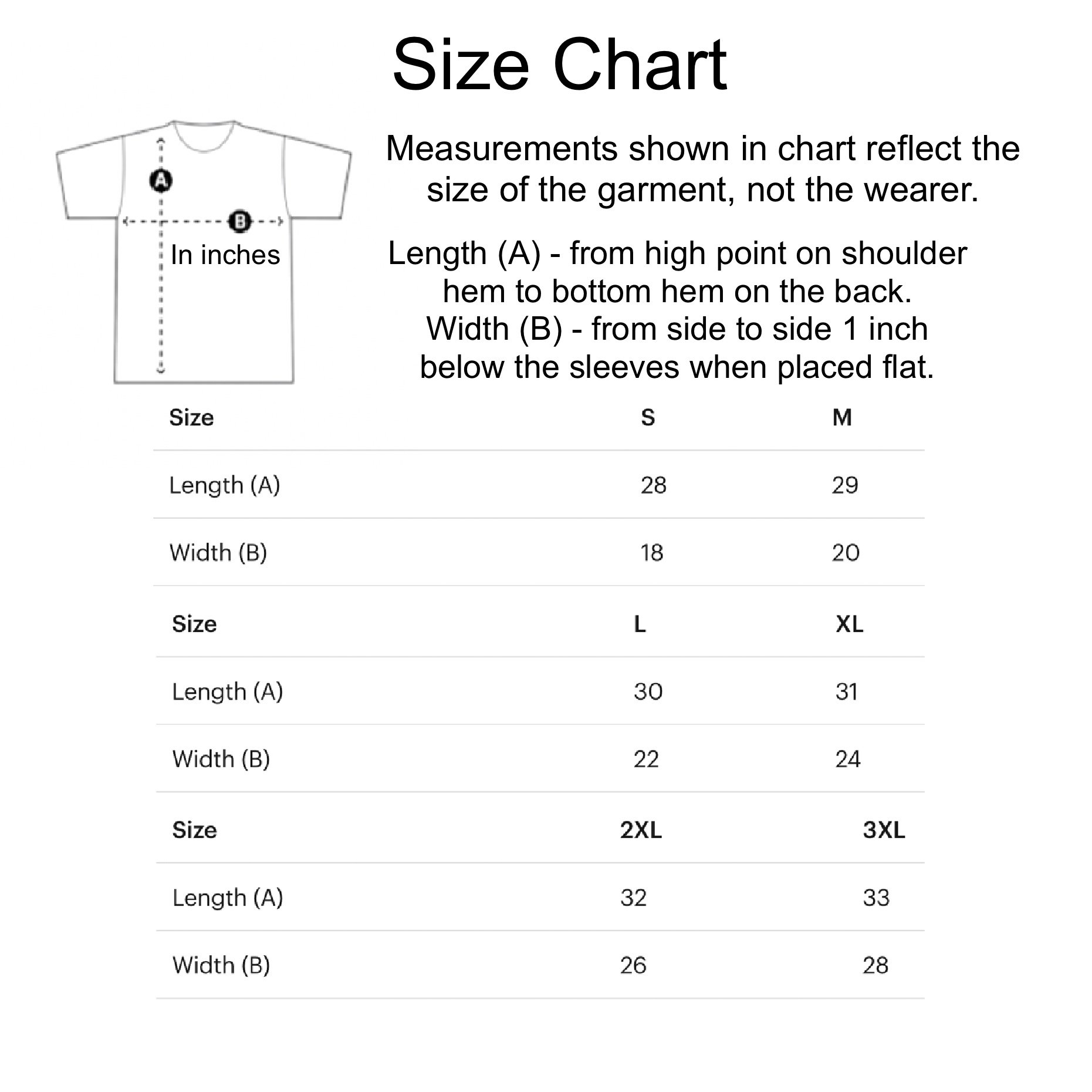 Support Ukraine Unisex T-Shirt Size chart