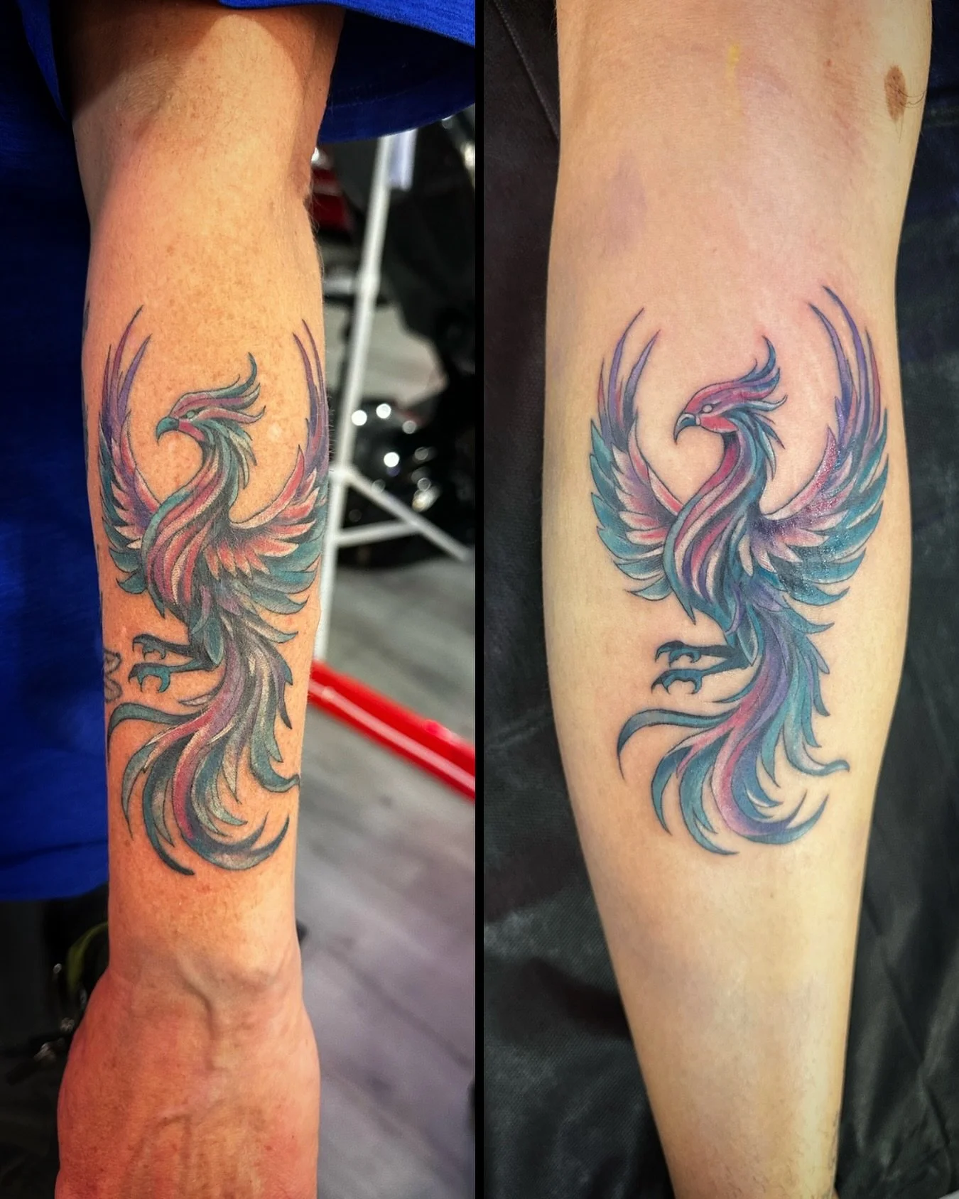 🔥 Rebirth &amp; Connection 🔥
A mother&ndash;daughter duo came in to get matching phoenix tattoos &mdash; a symbol of strength, renewal, and the unbreakable bond they share✨ thank you so much! 

Walk-ins always welcome at Red Cat Studio, Downtown Vi