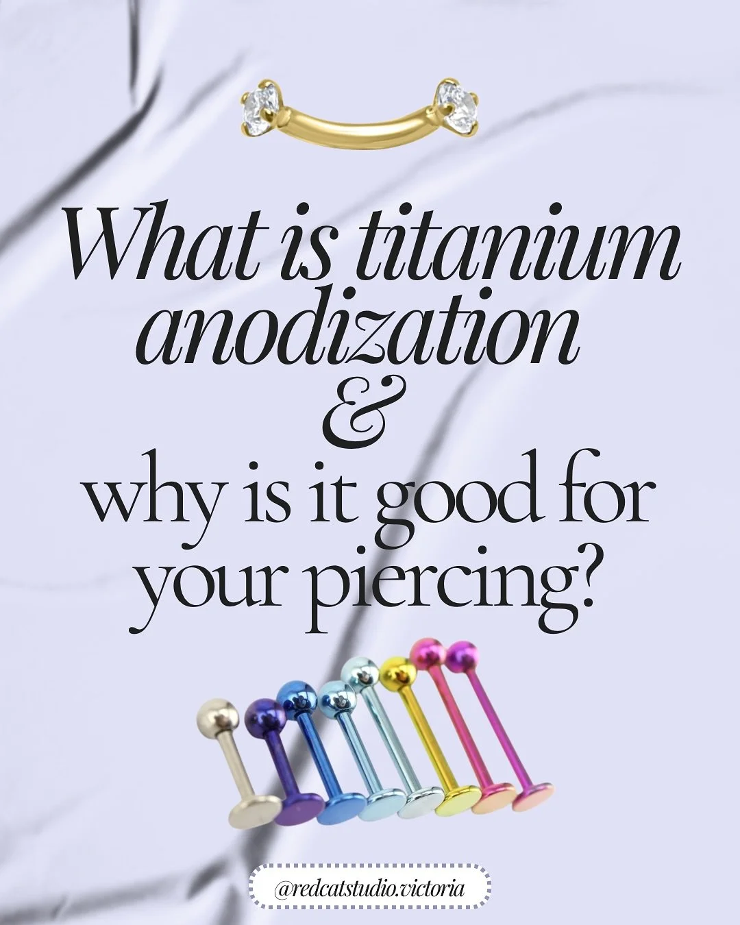 Ever wondered how titanium jewelry gets those beautiful rainbow or gold tones? 🌈
It&rsquo;s called anodizing &mdash; a process that uses electricity (not paint or coating!) to change the surface of titanium and create natural, light-based colour.

A