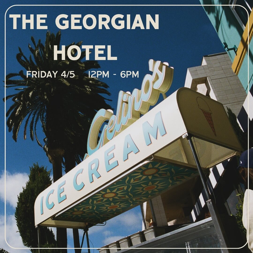 Hellllooooooo Santa Monica! This Friday 4/4 we&rsquo;re back at our westside home away from home, @thegeorgian hotel 😍 details below:

@thegeorgian hotel
1415 Ocean Ave, Santa Monica, CA 90401
12PM - 6PM

There&rsquo;s a place on ocean avenue
Where 