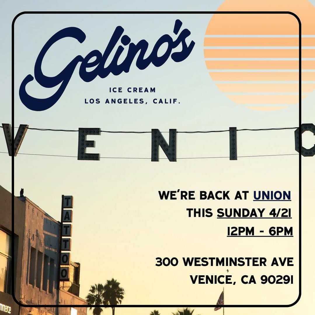 Oh hi Venice 👋.. we&rsquo;re back at @shopunionla tomorrow from 12PM-6PM! Weather forecast is sunny and 67. Perfect weather for ice cream and bopping around Abbot Kinney. See you there x

@shopunionla 
300 Westminster Ave, LA CA 90291