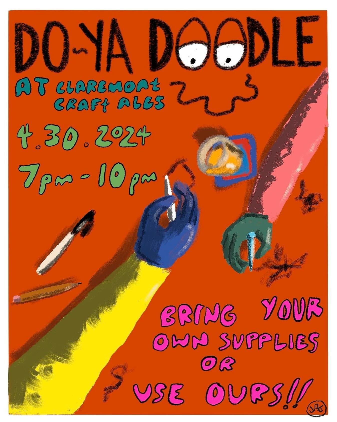 We&rsquo;re doodling, eating yummy tacos, and drinking delicious beers this evening! No invitation needed- come join us!!

@hoppy_tacos will be here starting at 4pm and Do Ya Doodle starts at 7pm. Bring your own pens or use ours. See you soon!

#doya
