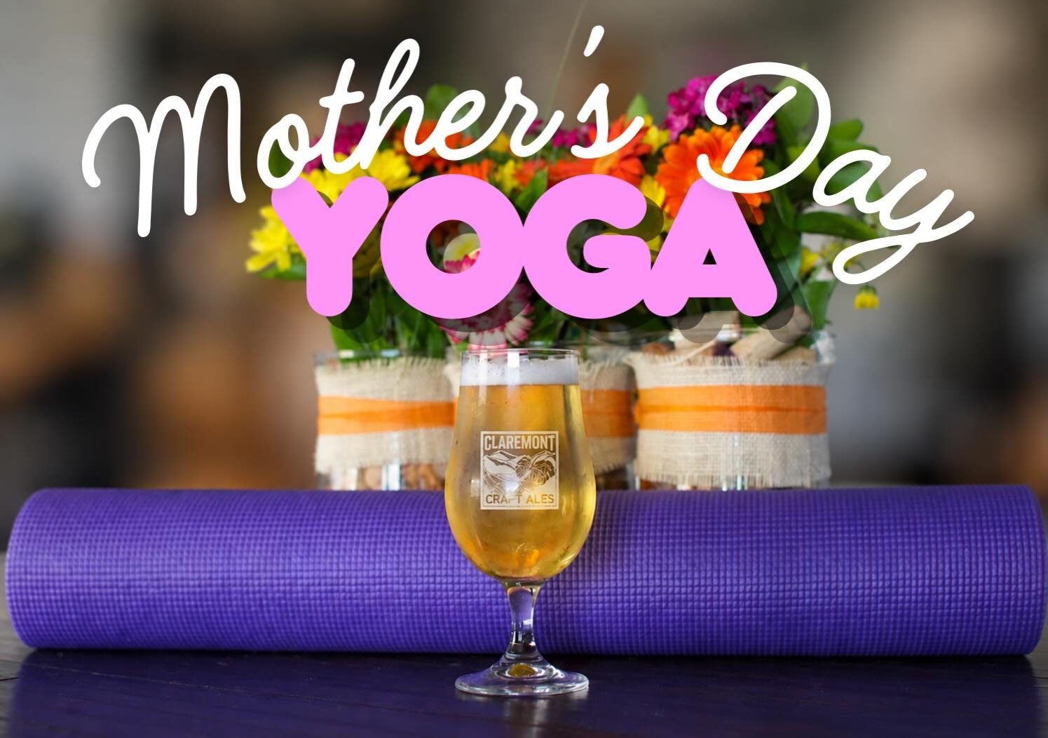 Happy Mother&rsquo;s Day!
Bring your mom to Yoga at 11:30am and her class is on us- Yes, yoga is FREE for all Moms. You can treat her to a beer after, along with yummy food from @rollingsushivan. Yoga, beer, food, and quality time. Your mom will be s