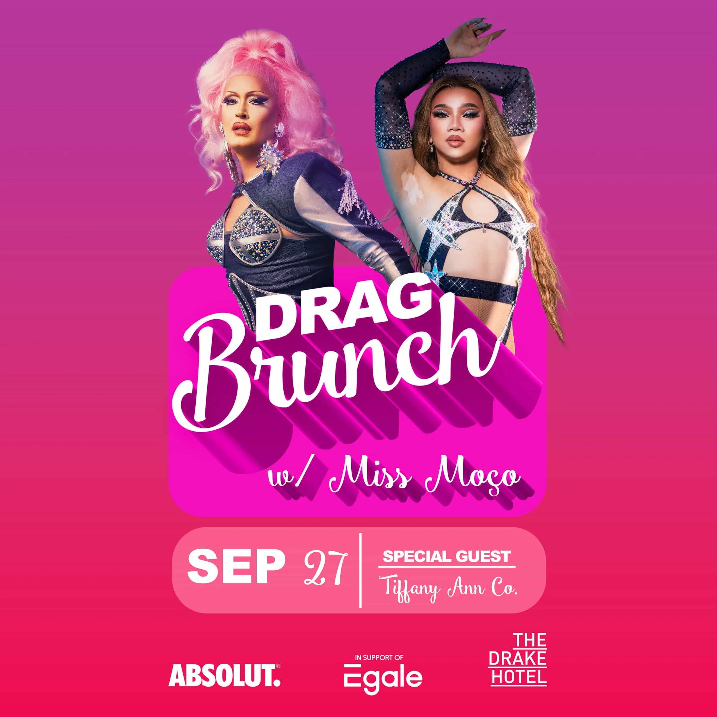 Sept 27: drag brunch w/ miss moço & Tiffany Ann Co.