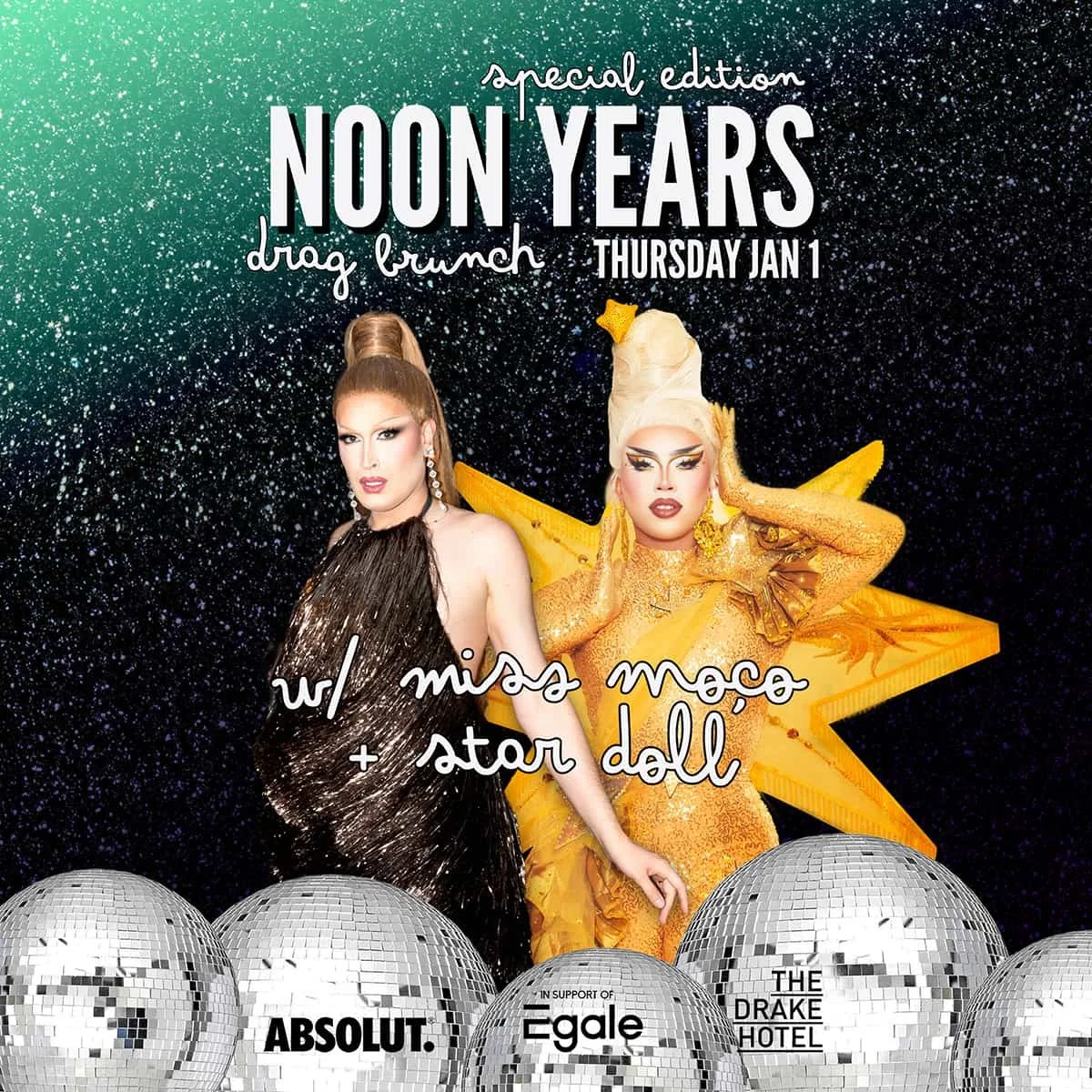 JAN 1: Drag brunch w/ Miss Moço &amp; Star Doll