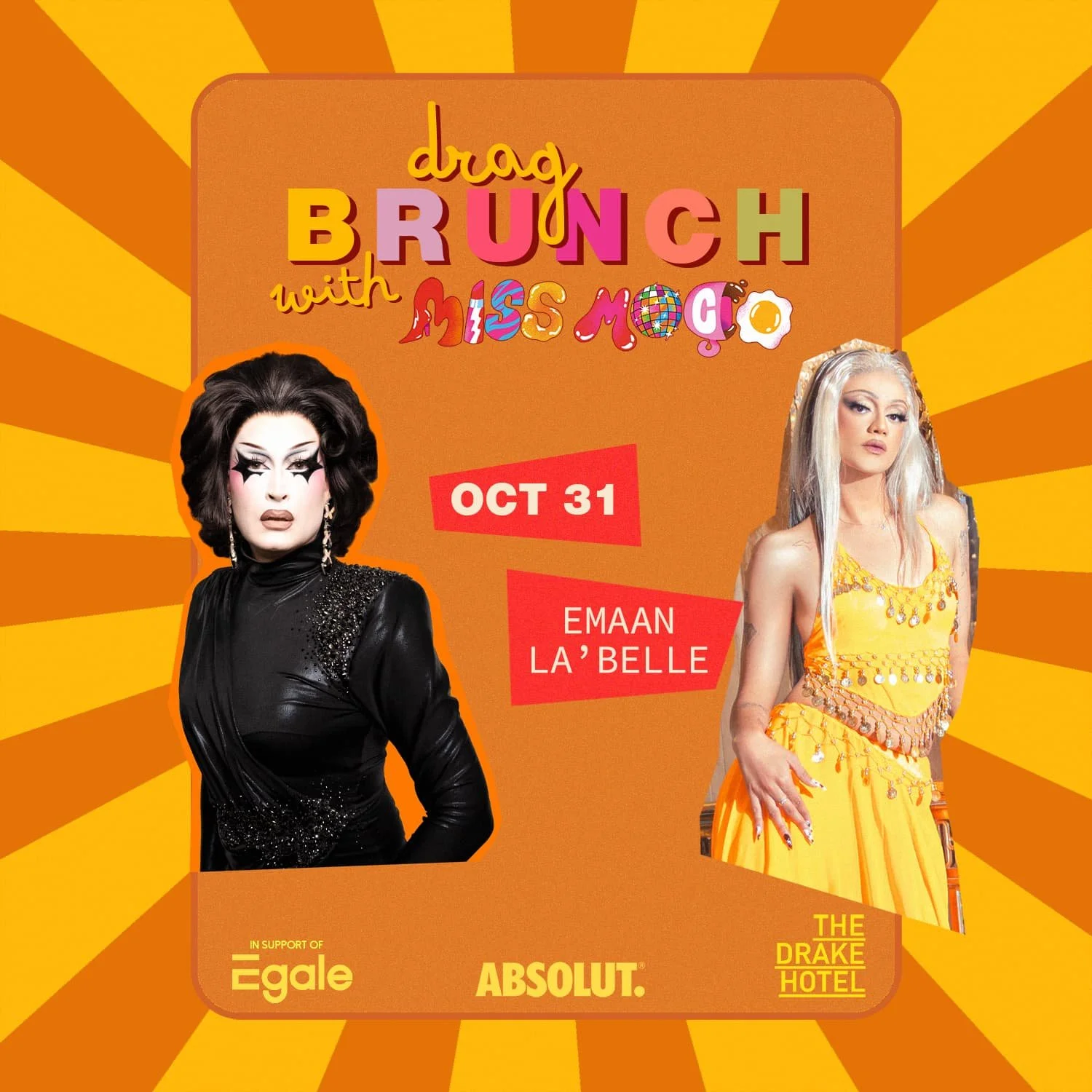 OCT 31: Drag Brunch w/ Miss Moço &amp; Emaan La’Belle