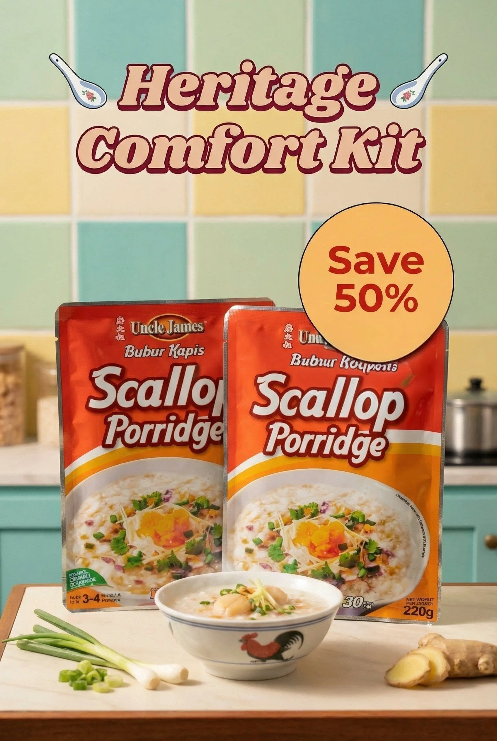 50% off UNCLE JAMES SCALLOP PORRIDGE