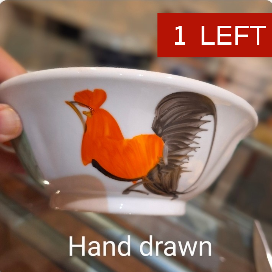 🔥 30% OFF  Authentic Vintage Hand Painted Rooster Bowl (Rare Find)