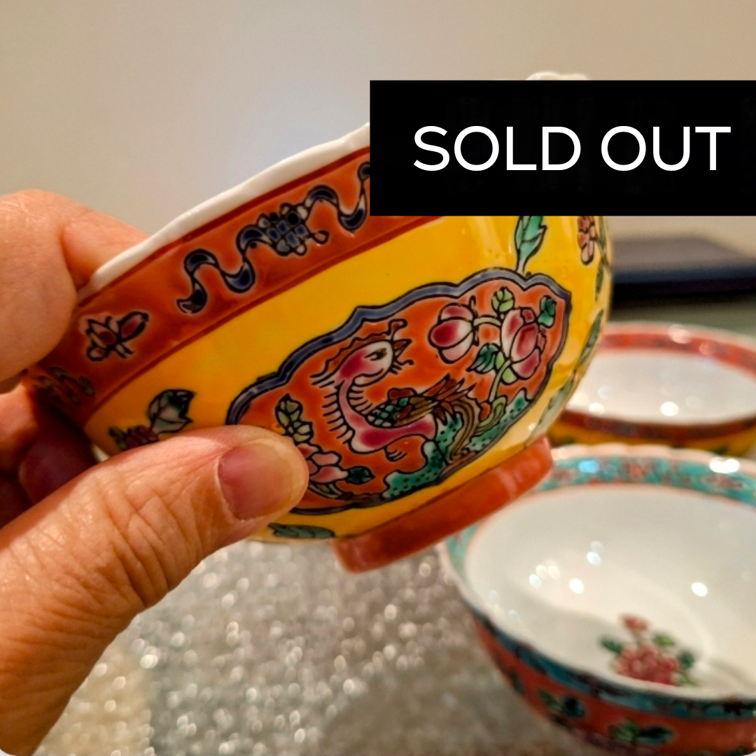 SOLD OUT   Exquisite Nonya Ceramic Bowl – Hand-Painted Floral Masterpiece