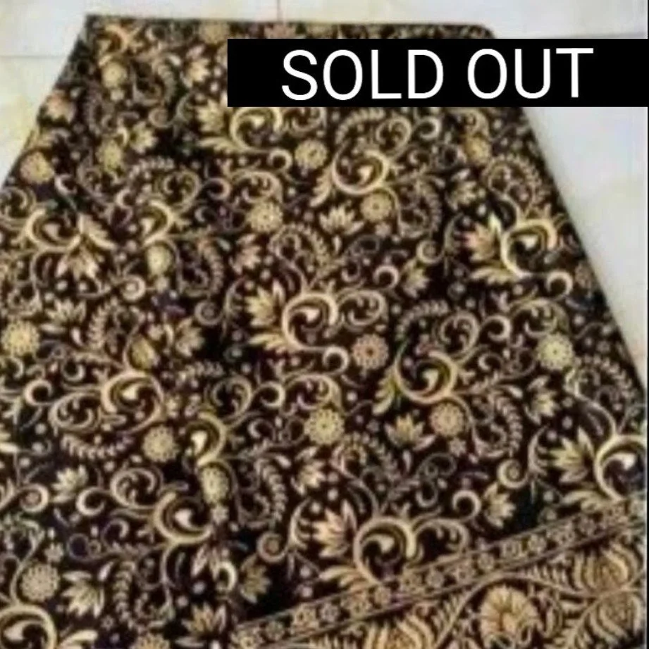 SOLD OUT   Luxurious Batik Cloth with Gold Accents for Kebaya and Jarik and other Versatile Uses