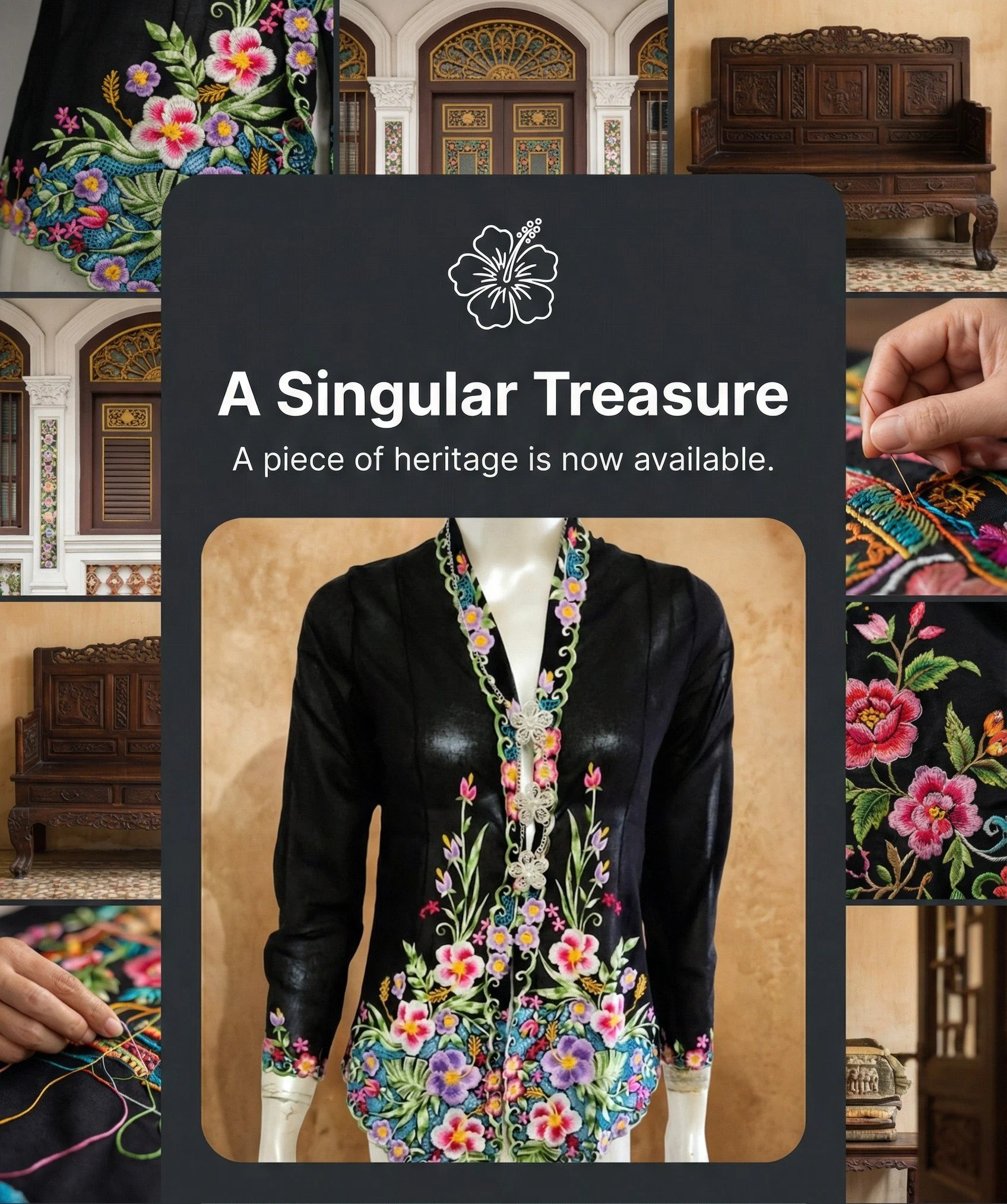 Batik Nonya Kebaya with Stunning Embroidery  💥NEW