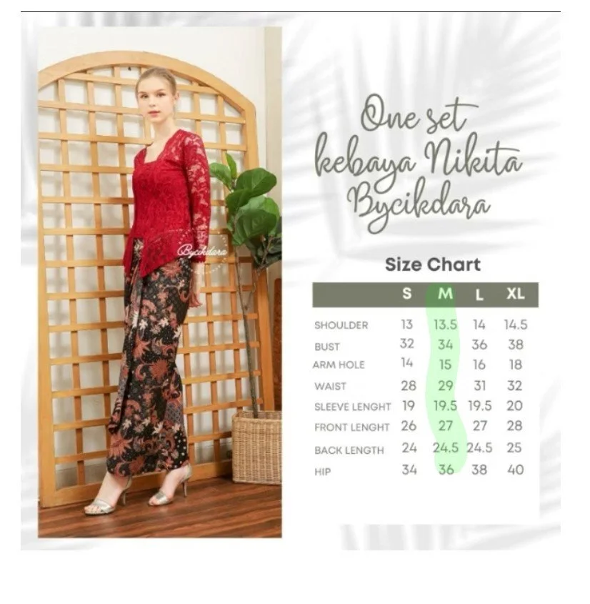 💥PRE-ORDER.  One set Lace Kebaya with pario skirt PRE-ORDER