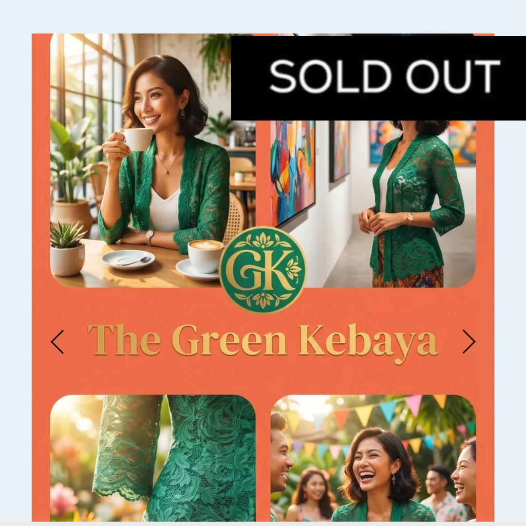 SOLD OUT 💥NEW  Green Kebaya with 3/4 Sleeves