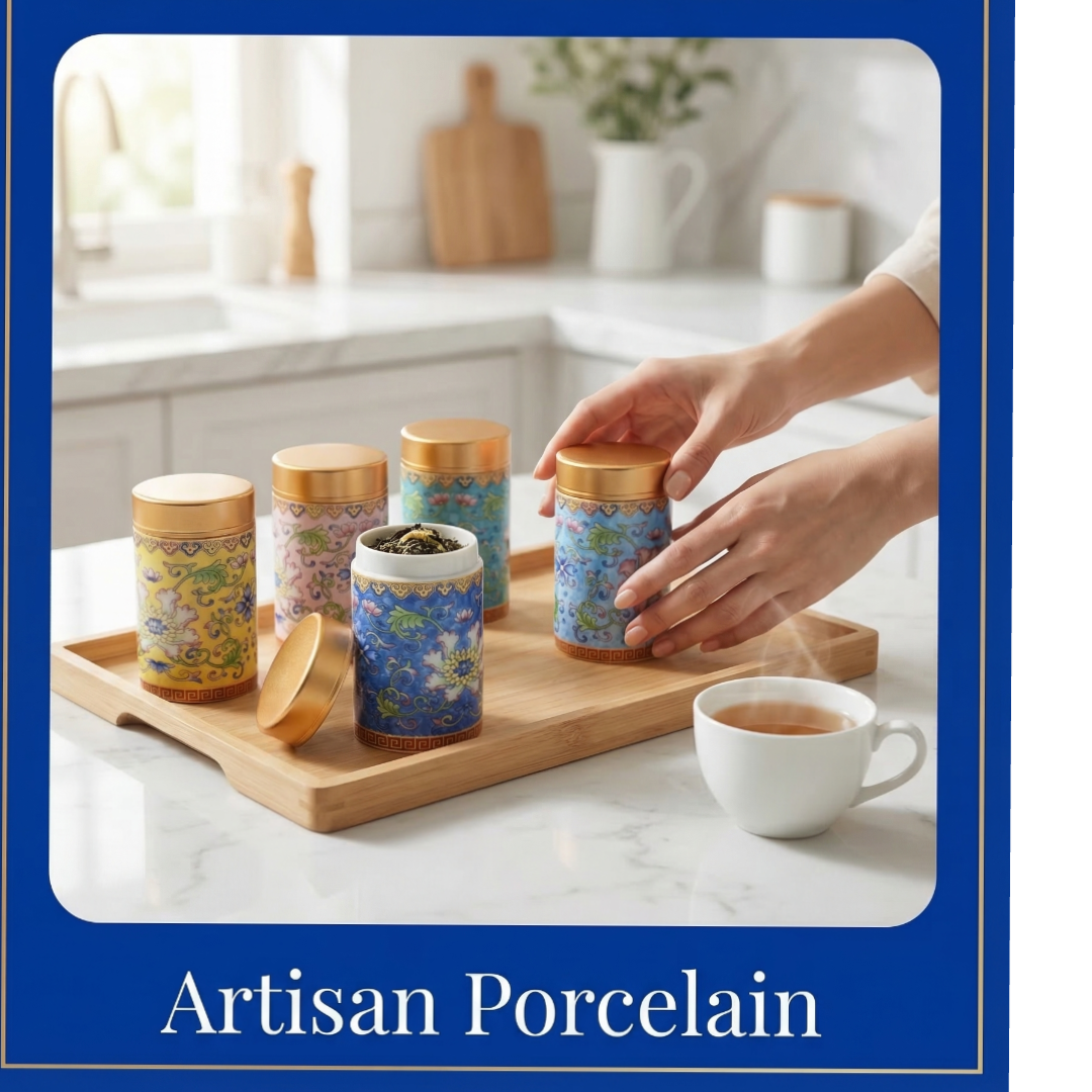 💥NEW   Porcelain Tea, Herb or Spice Container