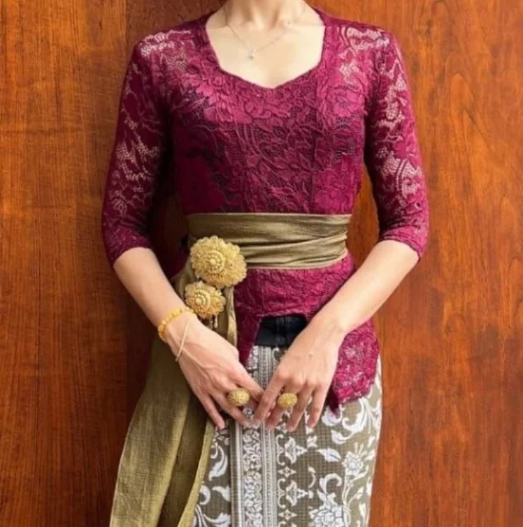 (KEBAYA ONLY) Modern Balinese Moksha Stretch Brocade Kebaya💥NEW