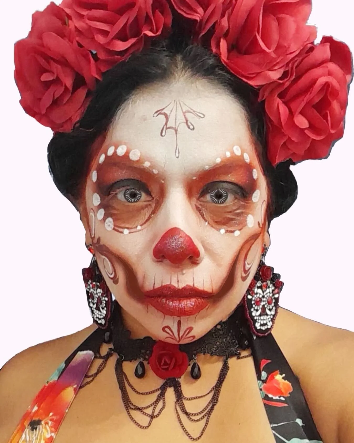 💀🌹🎃 = Recipe for a wickedly fun Sunday makeup! 

💃🏽

#makeupartist #airbrush #sugarskull #halloween #roses #love