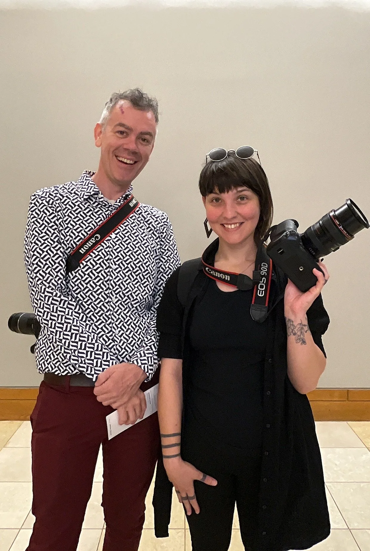 Chase and Julius on location for a photo shoot at the Cowboy Museum during Prix de West 2025