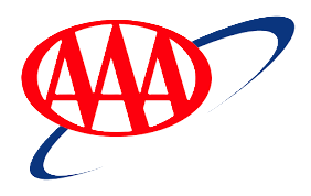 AAA logo with red letters and a black and blue swoosh