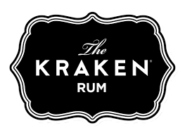 The logo of Kraken Rum with a decorative border and text