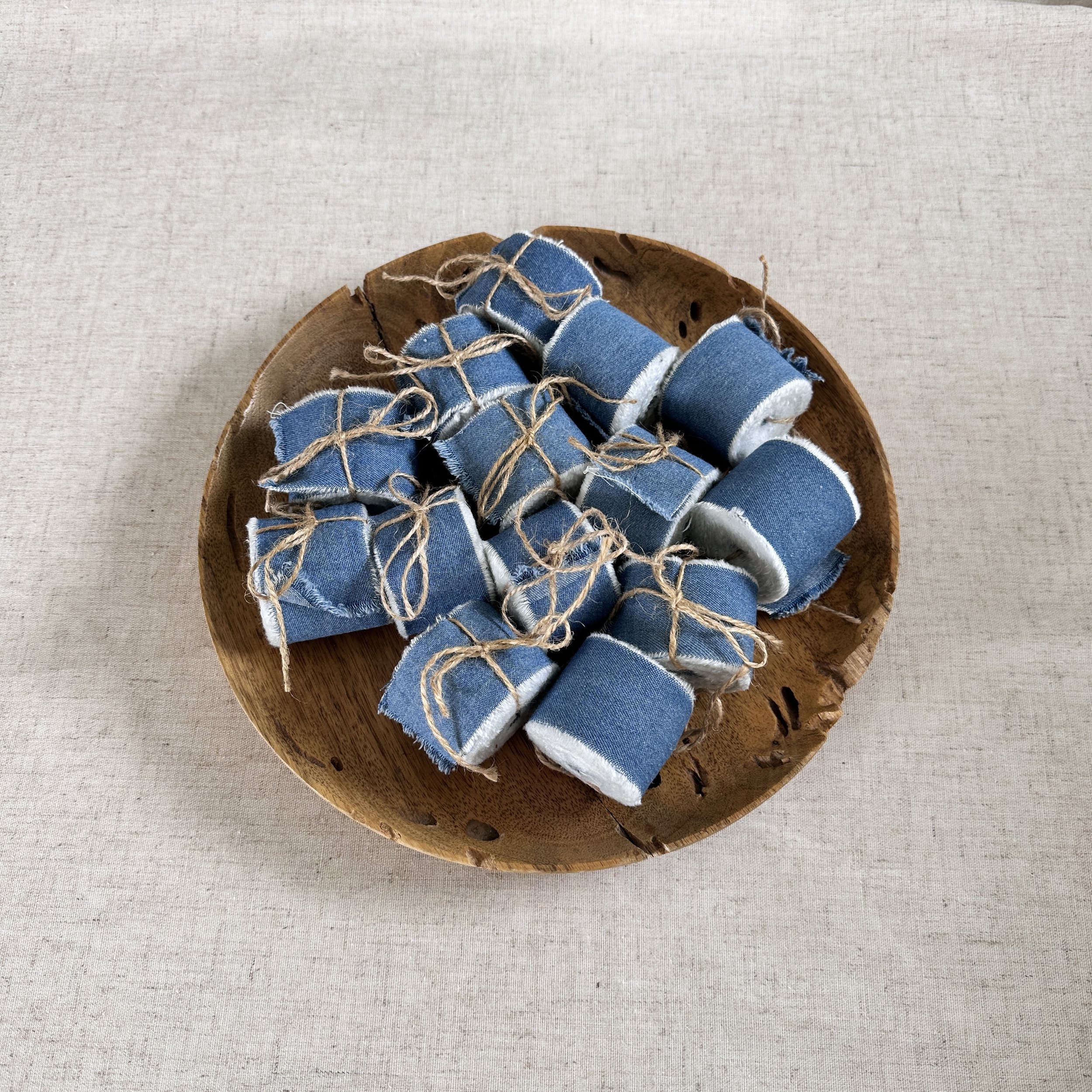 Denim Hand Torn Ribbon