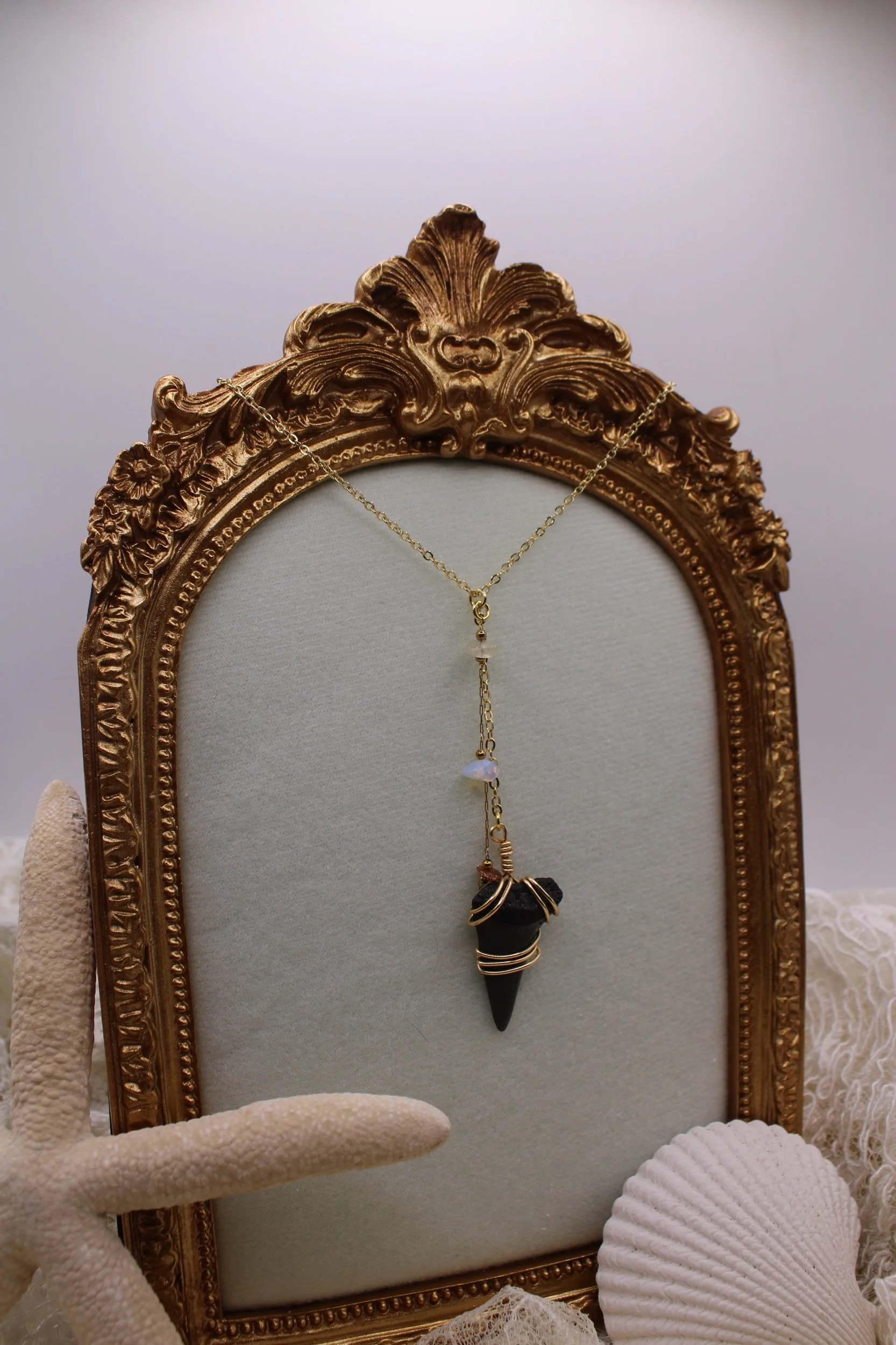 Large Shark Tooth Pendant Necklace