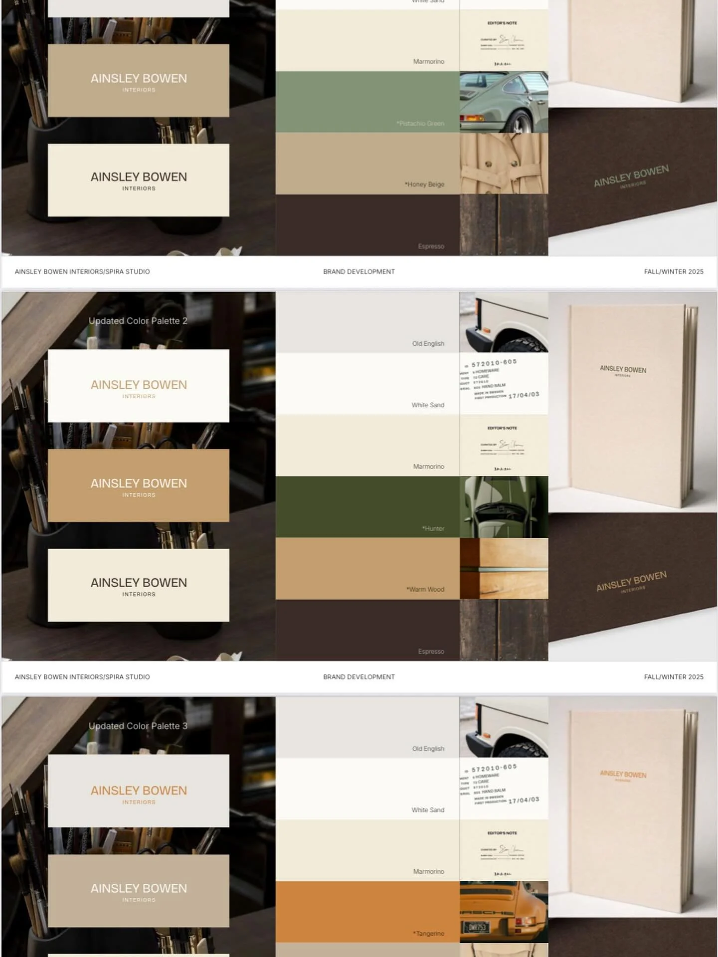 Color exploration process for the incredibly talented team at @ainsley_bowen_interiors ! We sometimes do these studies to play with all the different color schemes and combinations to discover what is truly best for the brand. We loved co-creating th