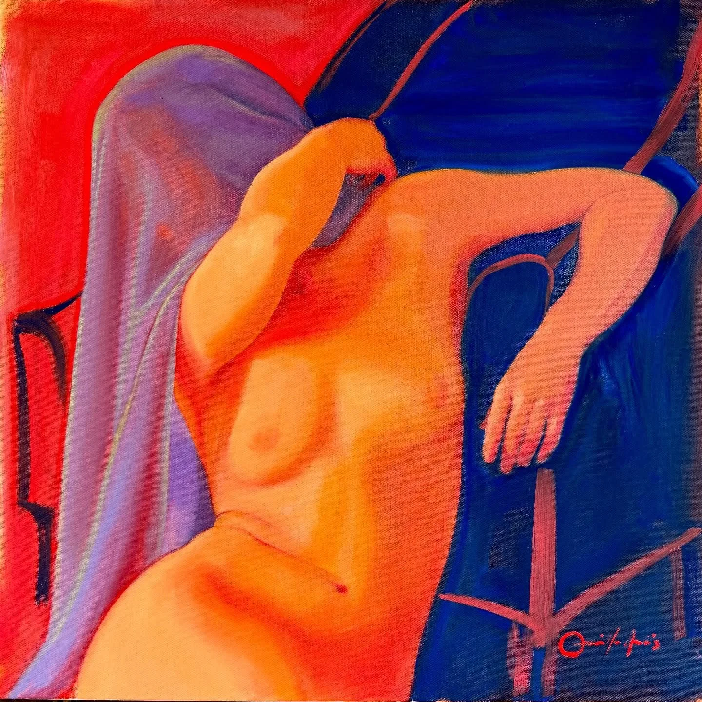 &ldquo;Beneath the Veil&rdquo; 24x24&rdquo; oil on canvas. Currently in studio.