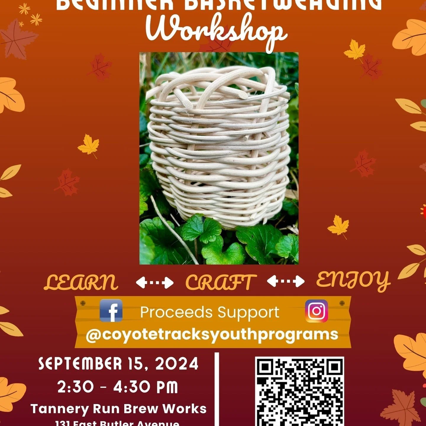 Join us THIS SATURDAY at @tanneryrunbrewworks for an afternoon Beginner Basket Making Workshop! 
.
Register via the link in bio
. 
Come craft with natural materials and leave with a handmade, PRICELESS treasure!
.
All proceeds support the mission of 