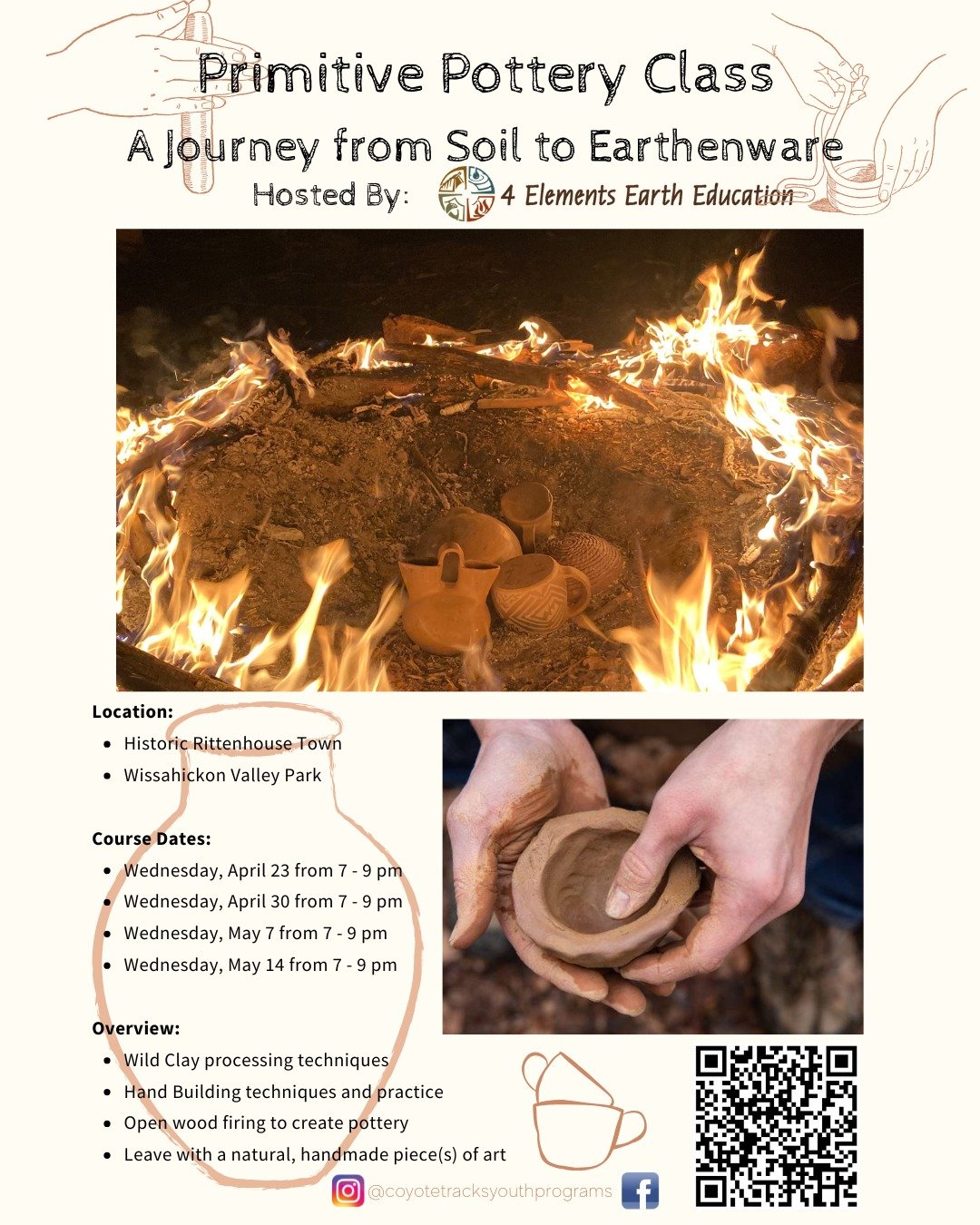 Check out this ADULT ONLY class offering! --&gt; Registration Link in BIO!
.
Primitive Pottery: A Journey from Soil to Earthenware
.
📣 Members of local conservation groups - HIT US UP FOR A DISCOUNT CODE! Looking at you members of : @fowissahickon ,