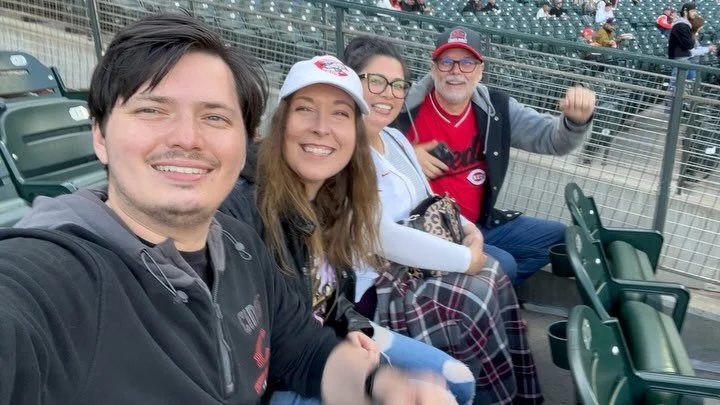 @reds baseball game with family!! ⚾️🧢