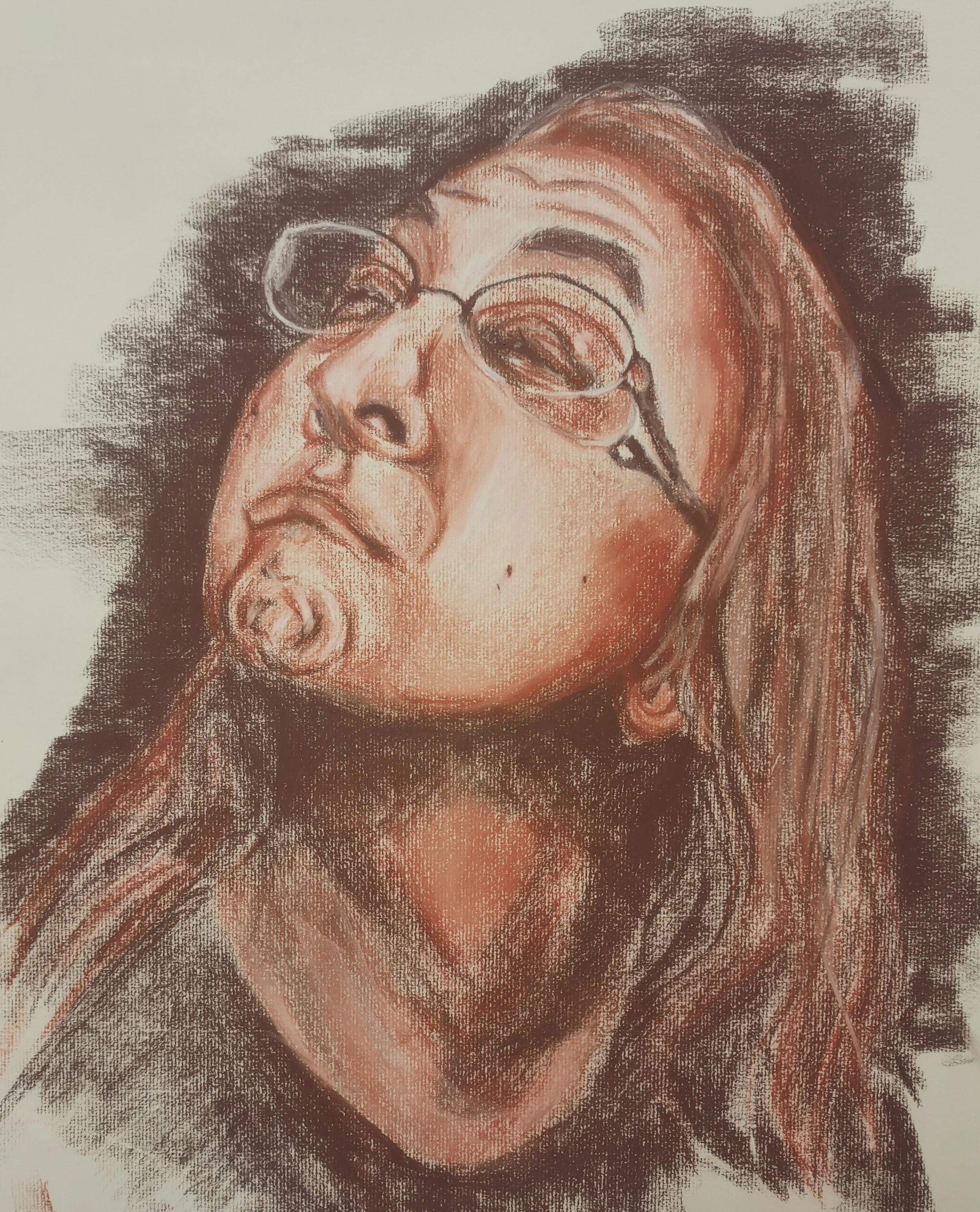 Life Drawing. Created with Conté crayon. 