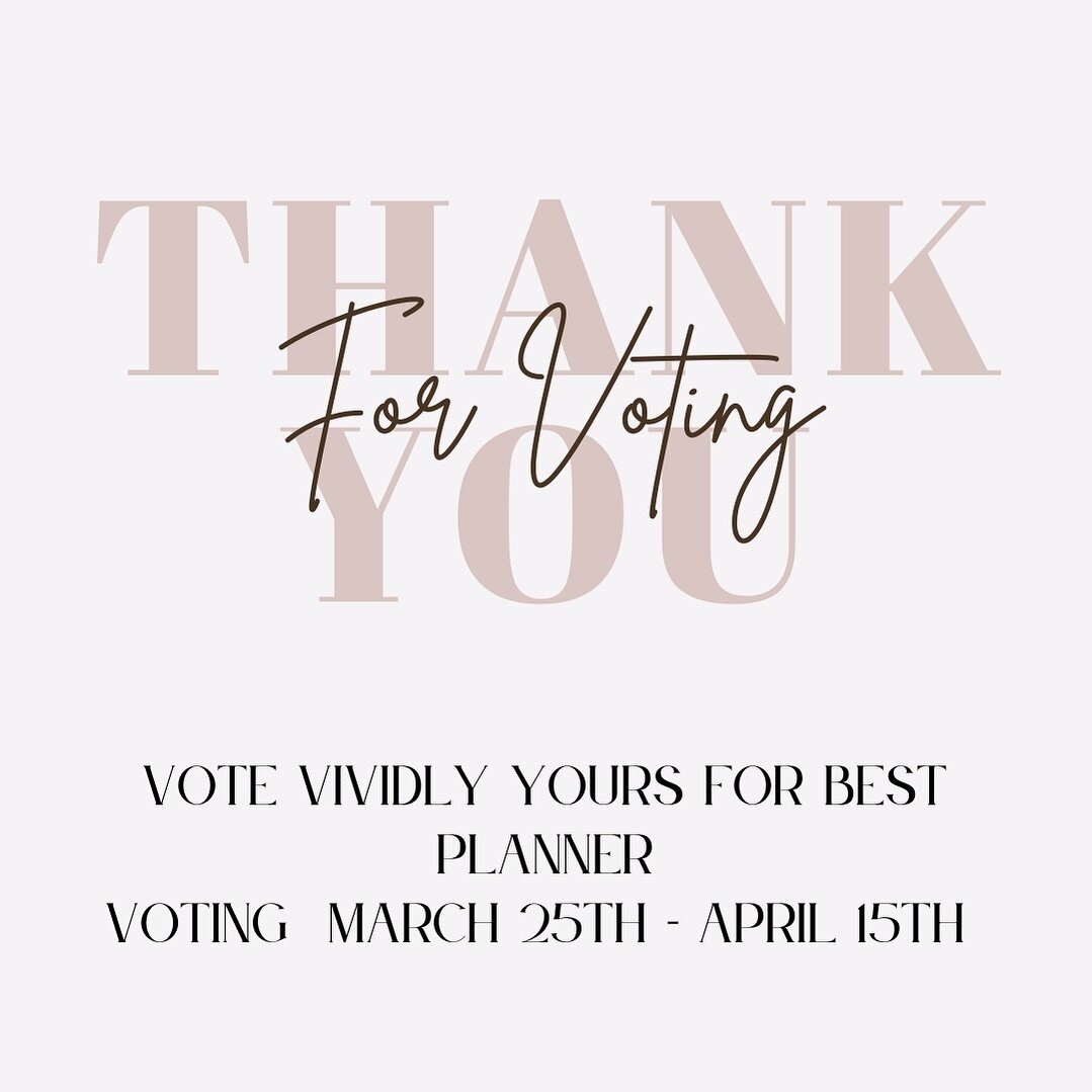 Vivid is a top finalist in the 2024 Excellence Awards!
Thank you so much for nominating Vividly Yours as Best Planner!
We are so grateful and excited to be a finalist. 

Today opens the voting up for all finalists.
Below is the website👇👇

pnw-weddi