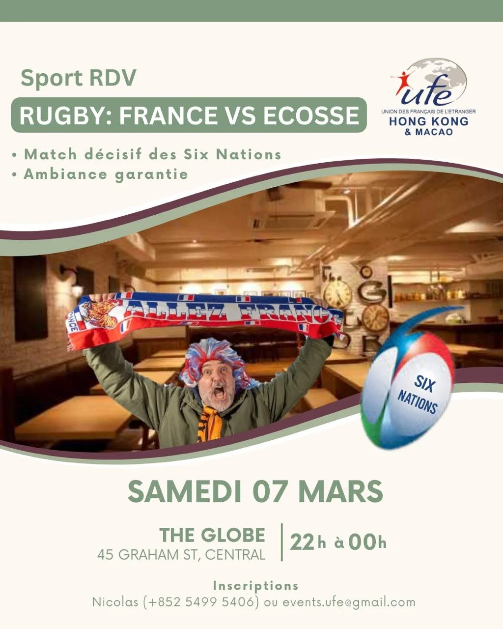 🏉 Soirée Rugby – Tournoi des 6 nations : France 🇫🇷 vs Écosse 🏴